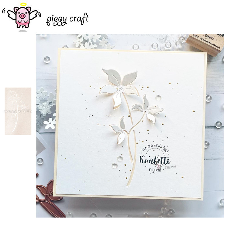 

Piggy Craft metal cutting dies cut die mold Flowers background Scrapbook paper craft knife mould blade punch stencils dies