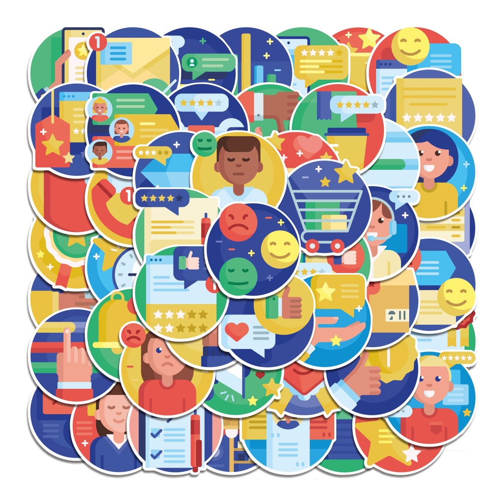 

COD 50 Pcs Stiker Customer Reviews Lucu Anti Air Untuk Dekorasi Notebook Sepeda Skateboard Handphone