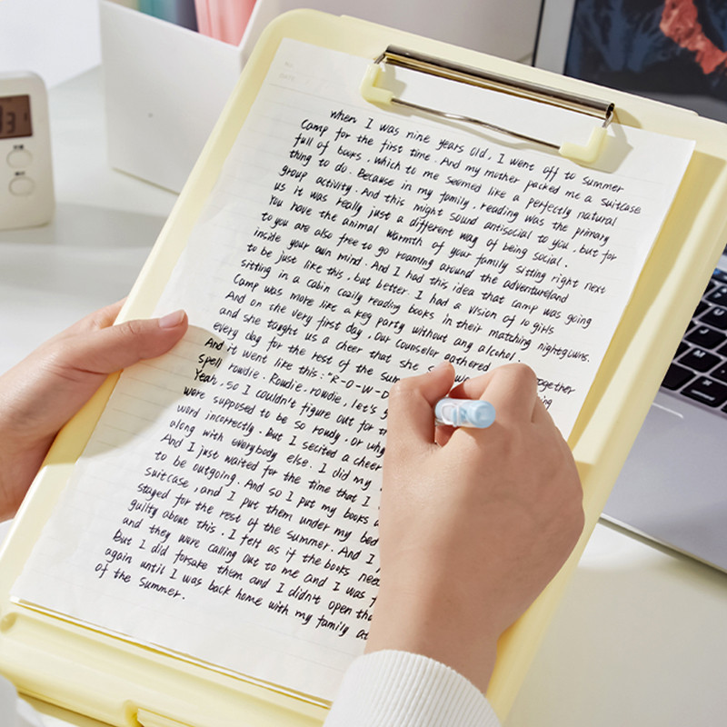 

A4 File Folder Multifunctional Writing Pad Folder Plastic Storage Clipboard Document Organizer Clip Board With Pen Holder