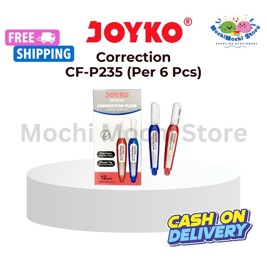 

PER 6 PCS Correction Pen Joyko CF-P235 | Correction Fluid Cairan Koreksi Penghapus Cair Joyko | Correction Fluid Pen | Tipex Cair | Tipe-x Koreksi Cair