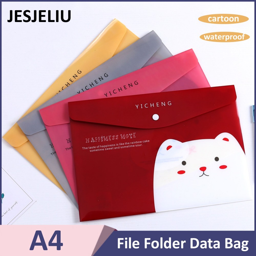 

A4 File Folder Cartoon PVC Folder File Document Bag Portfolio File Holder Waterproof Student Teacher Office Information Data Bag