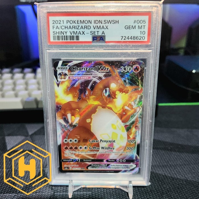 Kartu Pokemon RRR TCG Graded PSA 10 Charizard Vmax #005 sc3a Indonesia