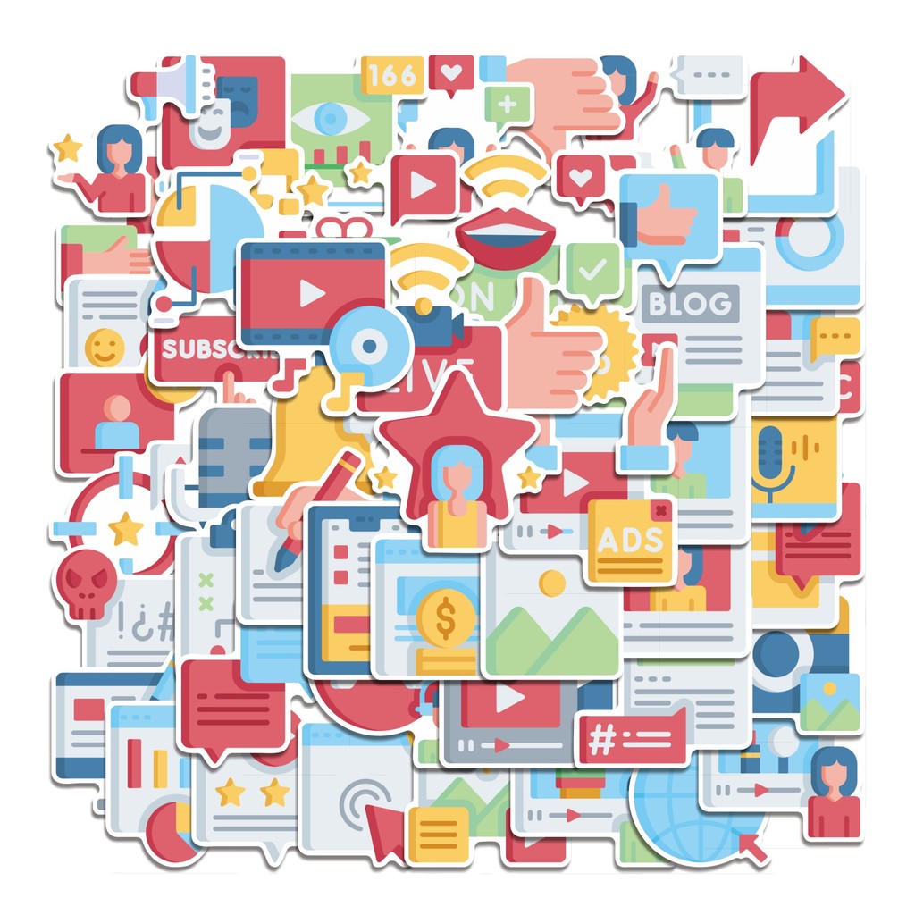 

COD 50 Pcs Stiker Blogger and Influencer Lucu Anti Air Untuk Dekorasi Notebook Sepeda Skateboard Handphone