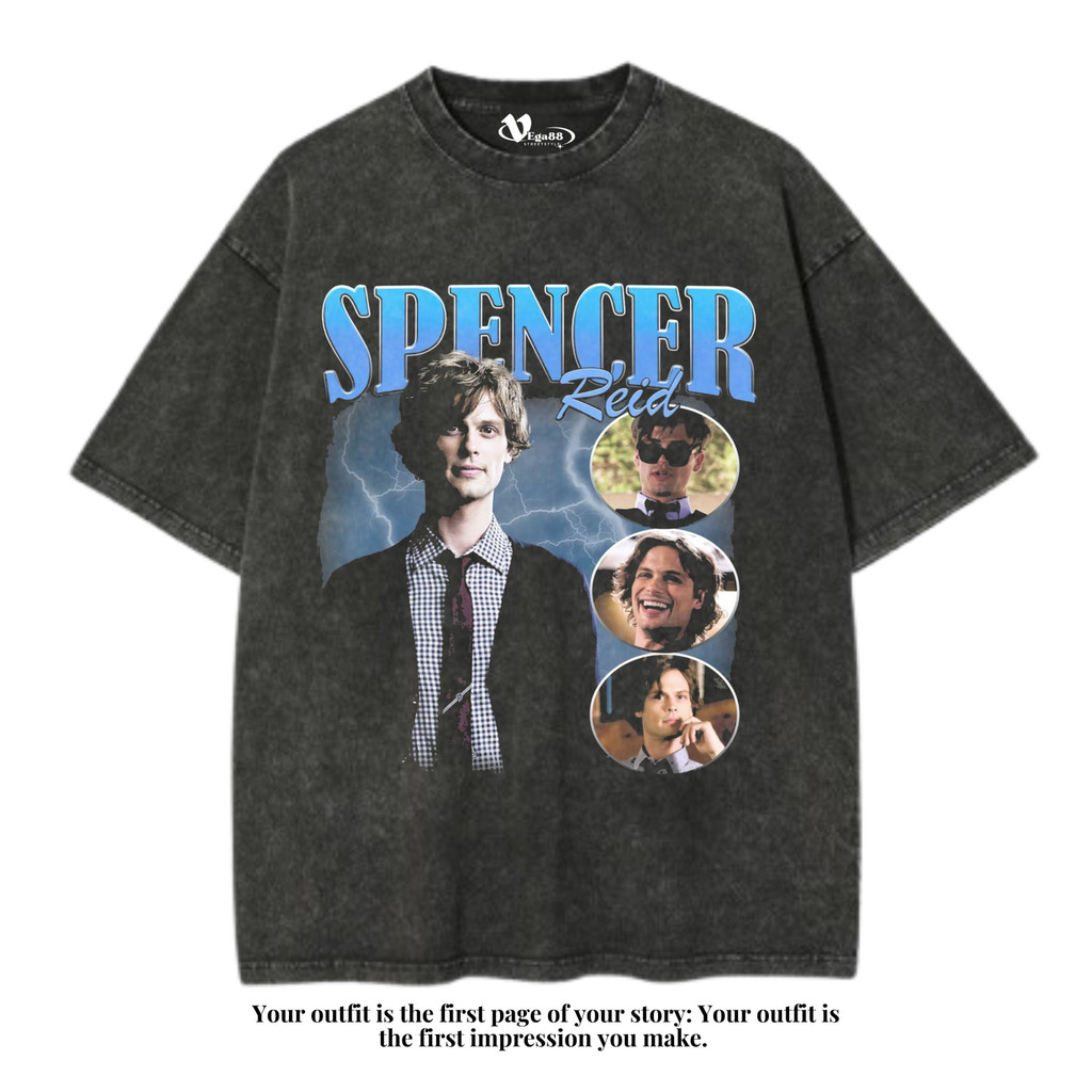 VEGA88 *Spencer reid* Kaos oversize | t-shirt oversized | kaos washed | washing | vintage tee