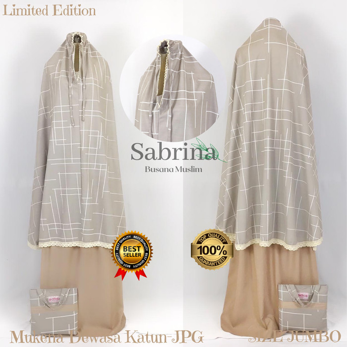 Mukena Dewasa Katun /Mukena Dewasa Al_Kahf Series JUMBO GINA - KT11, garis