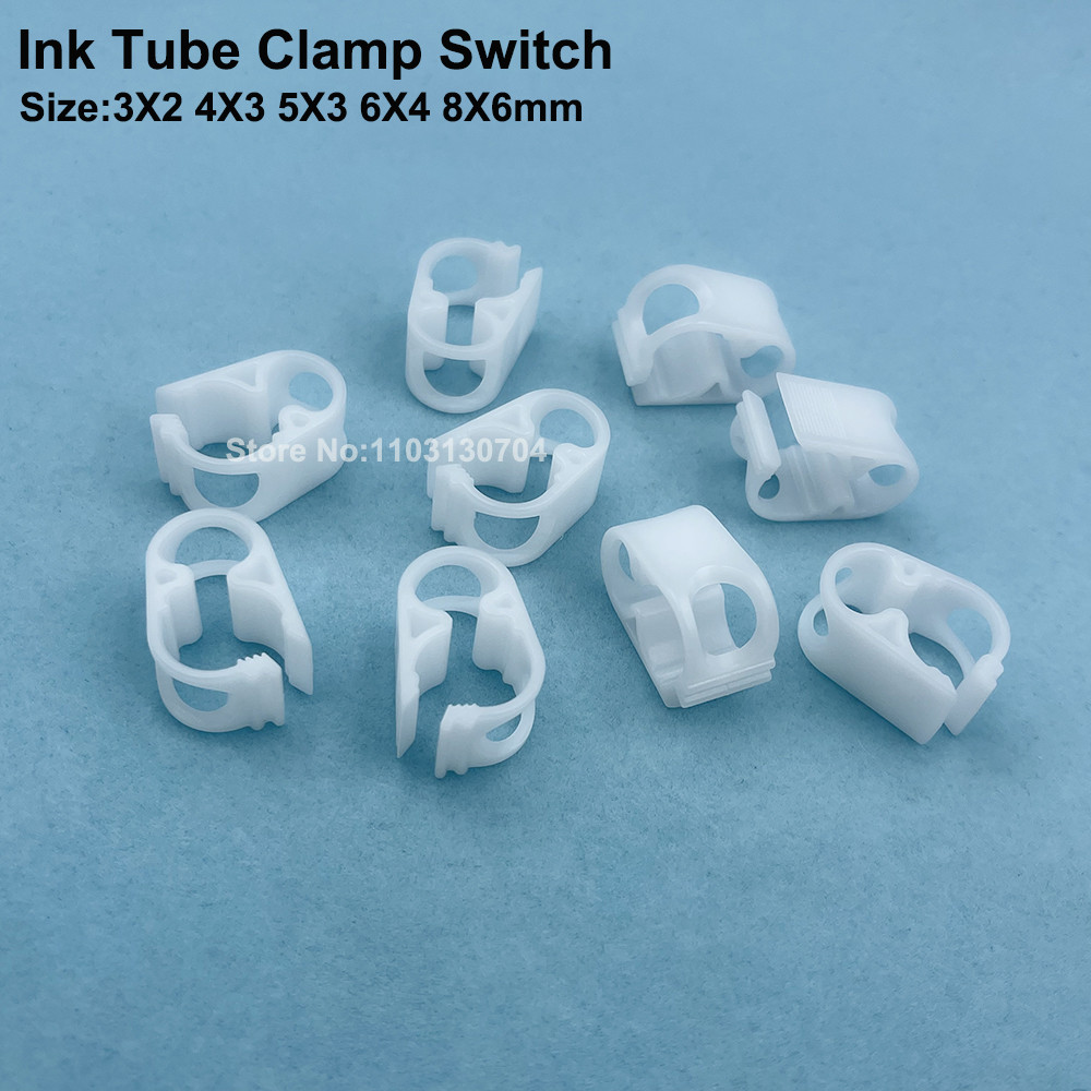 

10PCS Solvent Printer Ink Tube Clamp Switch for Bulk Supply System Cartridge Ink Pipe Anti Backflow Clamp Connector Adapter Clip