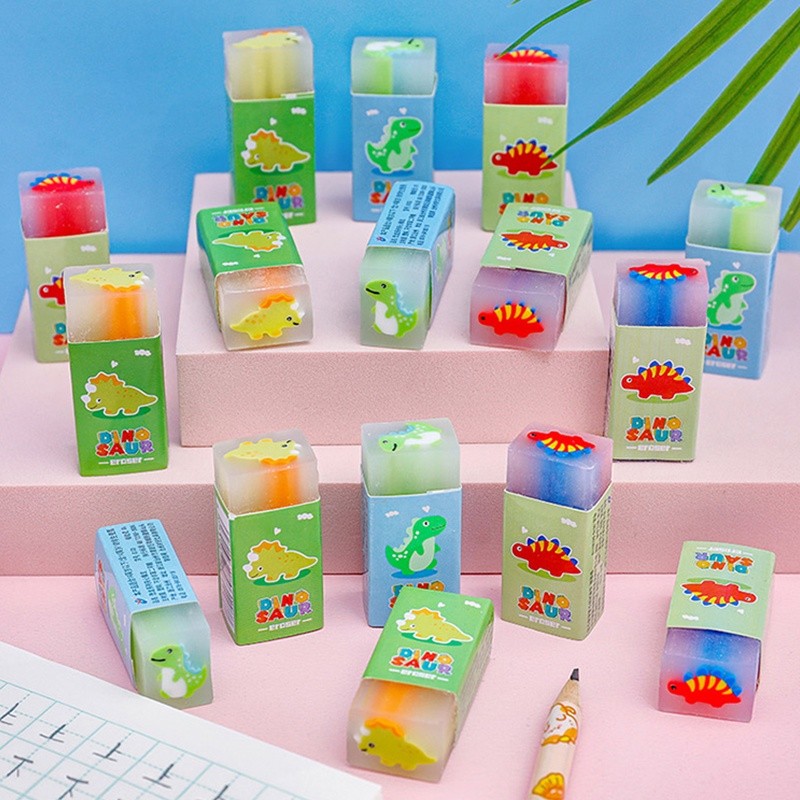 

3 Pcs Penghapus Jelly Kartun Dinosaurus Lucu Anak Less-Crumb