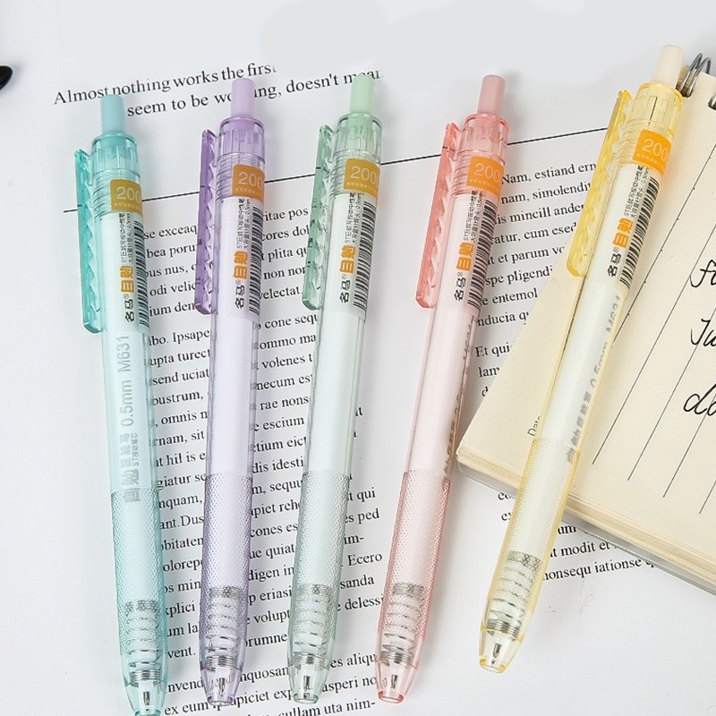 

5pcs Pulpen Gel Transparan Kapasitas Besar 0.5mm Tinta Hitam