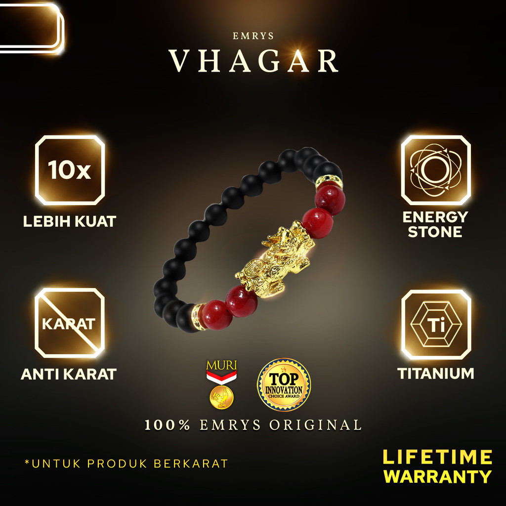 VHAGAR Bracelet Stone Gelang Batu Pria Wanita