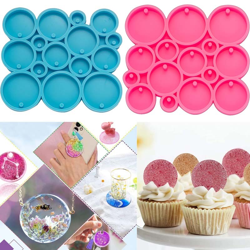 

Round Circle Silicone Keychain UV Resin Epoxy Casting Mold for DIY Earring Jewellery Making Material Mould Supplies Handicrafts