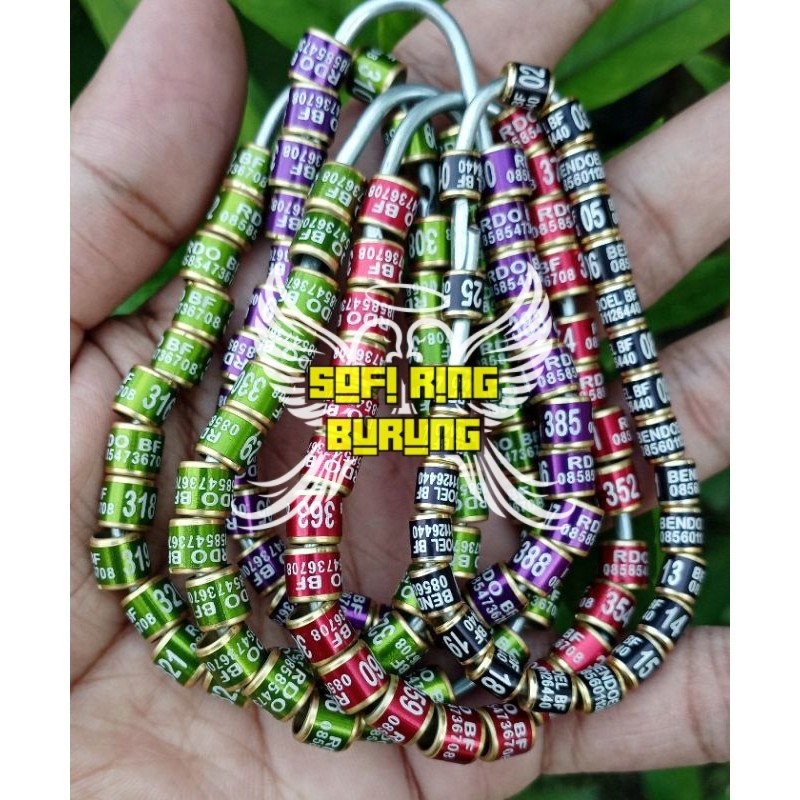 Ring MK (BISA PESAN NAMA) Kenari Murai Perkutut Derkuku Puter Merpati Dll - Sofi Ring Burung