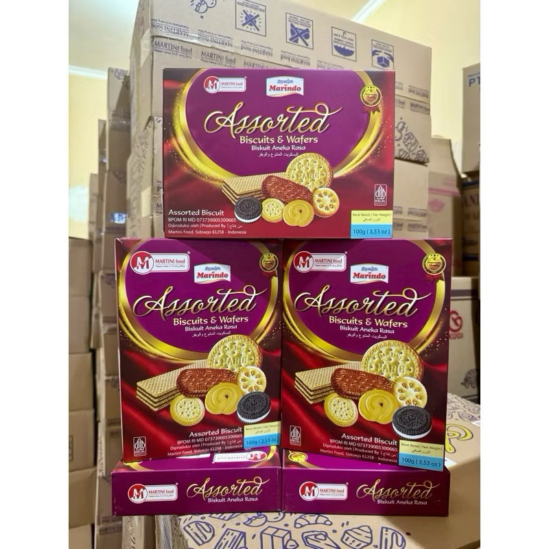 

( 1 Dus / 24 pack ) Marindo Assorted Biskuit Wafer 120gr pusat grosir murah meriah