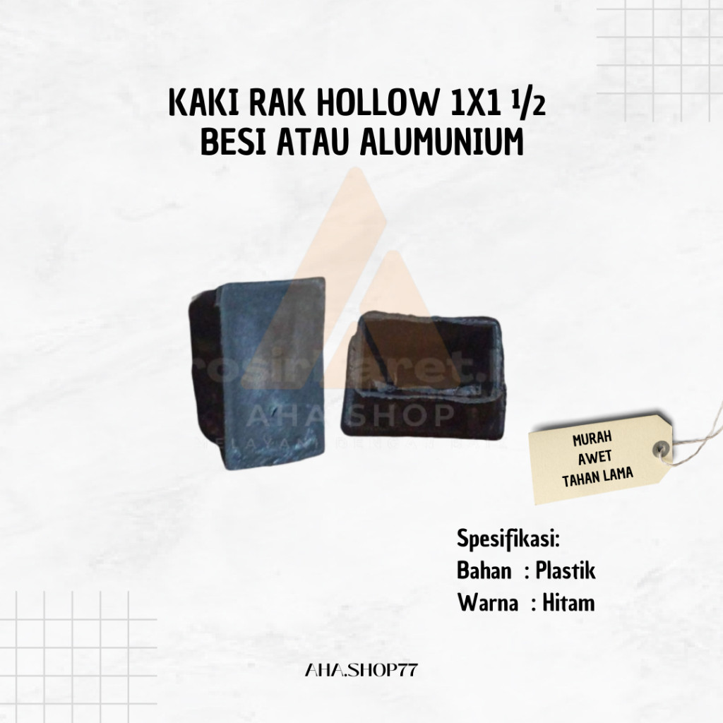 Plastik Kaki Tutup Besi Aluminium Hollow 1 x 1,5 1 Pcs