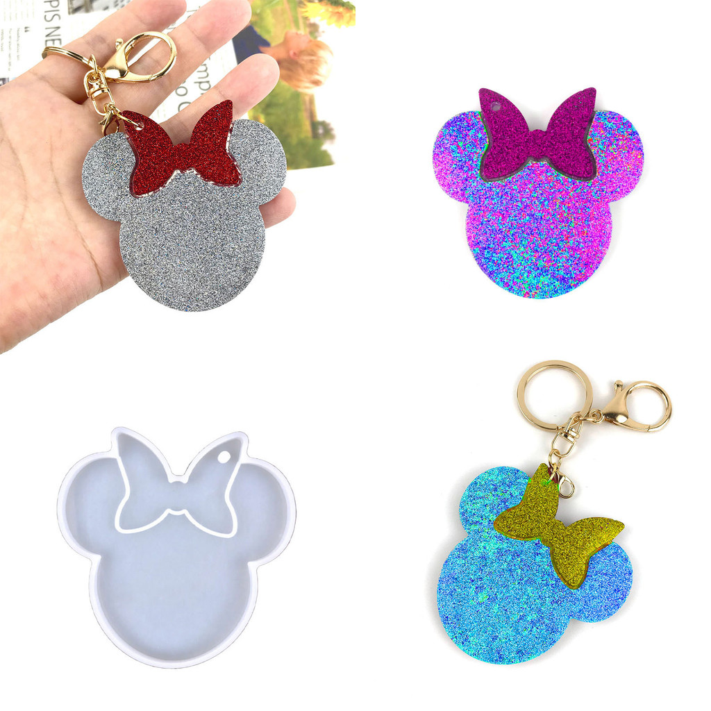 

3PCS Keychain Epoxy Resin Mold DIY Keychain Pendant Decoration Silicone Mold
