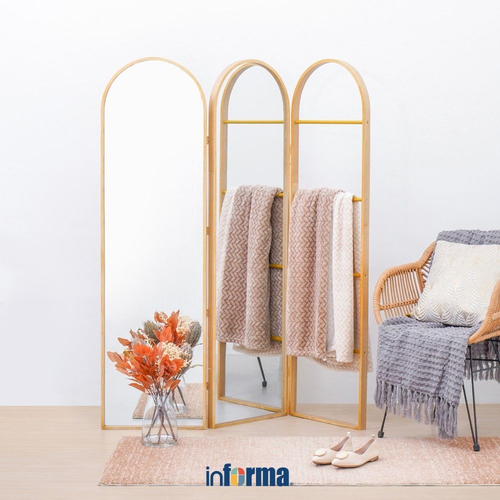 Informa 45X160X12 cm Kaca Partisi B011 Mirror Divider Kaca Pembatas Ruangan Cermin Full Body Kaca Pa
