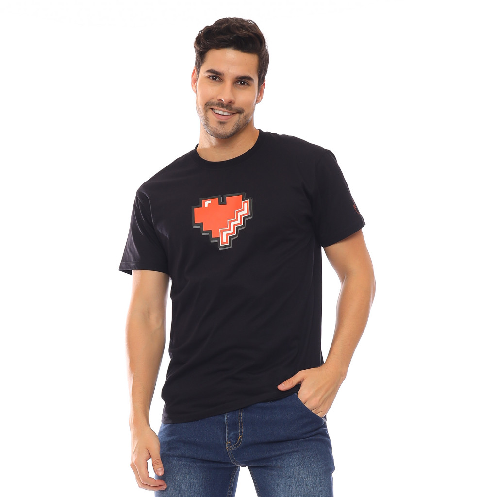 【COD】 Voxfly Kaos Lengan Pendek Pria 8 - Bit Heart Tshirt Planet Surf Baju T-shirt