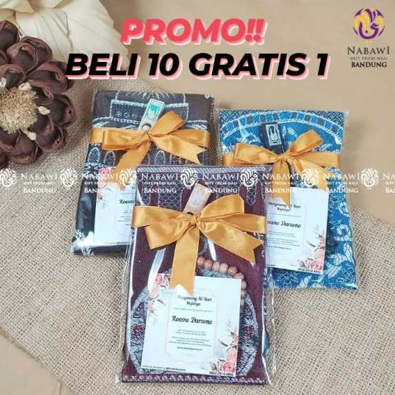 Hampers Sajadah Sujud Free Tasbih Kayu Souvenir Tahlilan Tasyakuran Oleh Oleh Haji Umroh Bandung/ CO