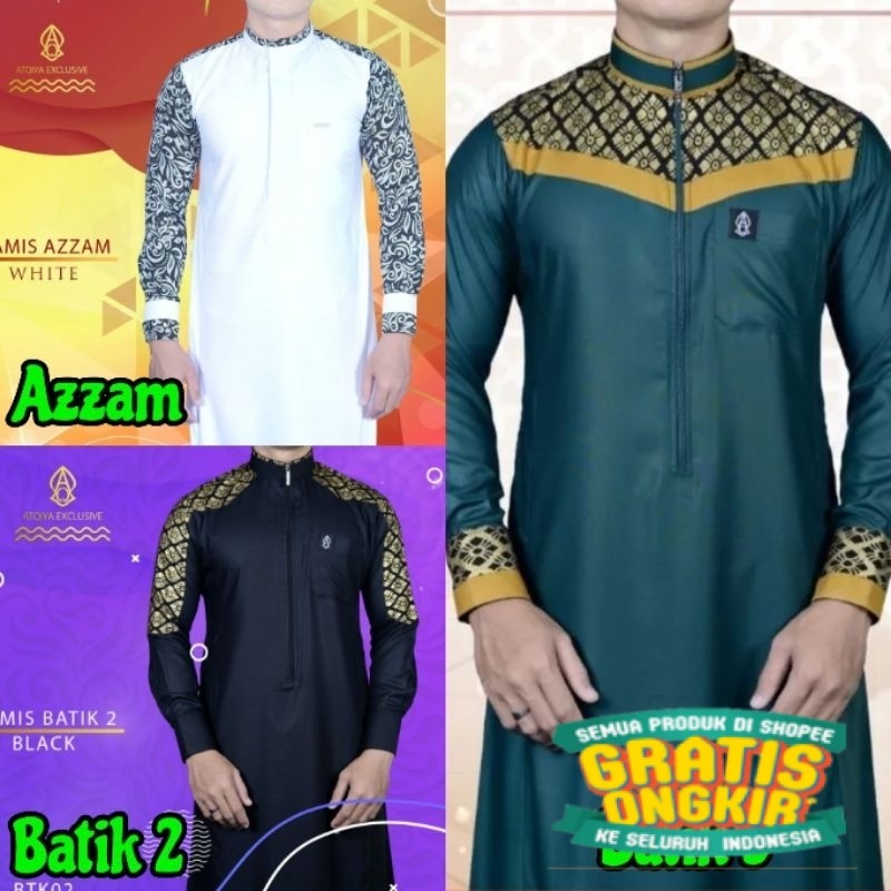 Terlaris  GAMIS BATIK 2 , 5 , Azzam ATQIYA Exclusive untuk PRIA DEWASA / Jubah laki-laki lengan panj