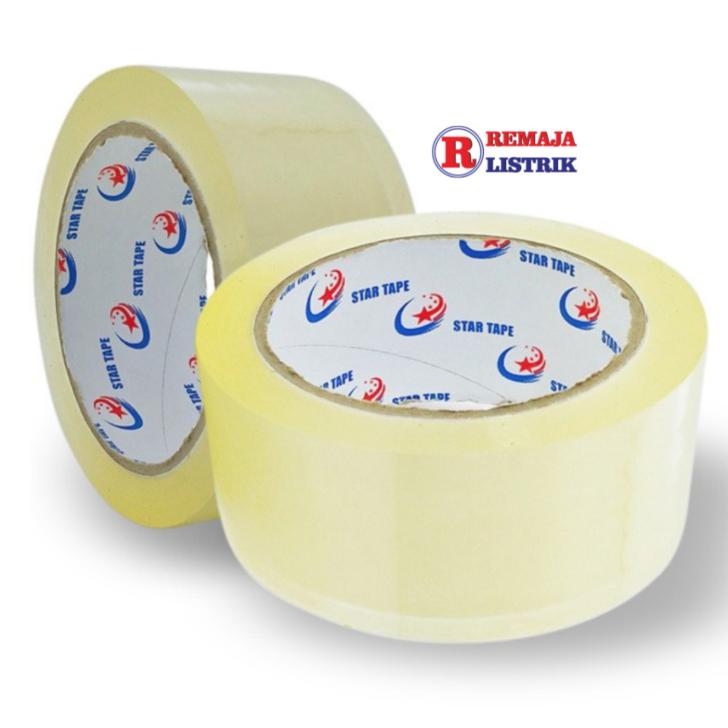 

LAKBAN PLASTIK STARTAPE 45 mm 90 yard Lakban Star Tape Isolasi Selotip Bening IHZA GROSIR