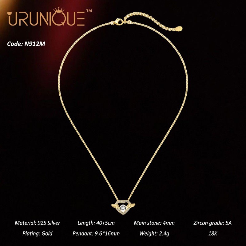 URUNIQUE Necklace Kalung Liontin Kalung Perak Asli 925 Kalung Emas 18K Gold