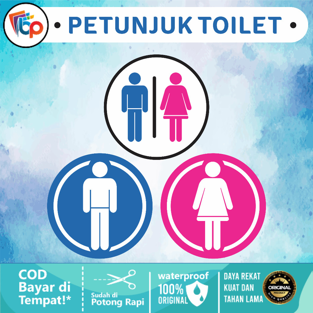 

Stiker Vinyl Petunjuk Toilet Bundar Anti Air Glossy + Cut