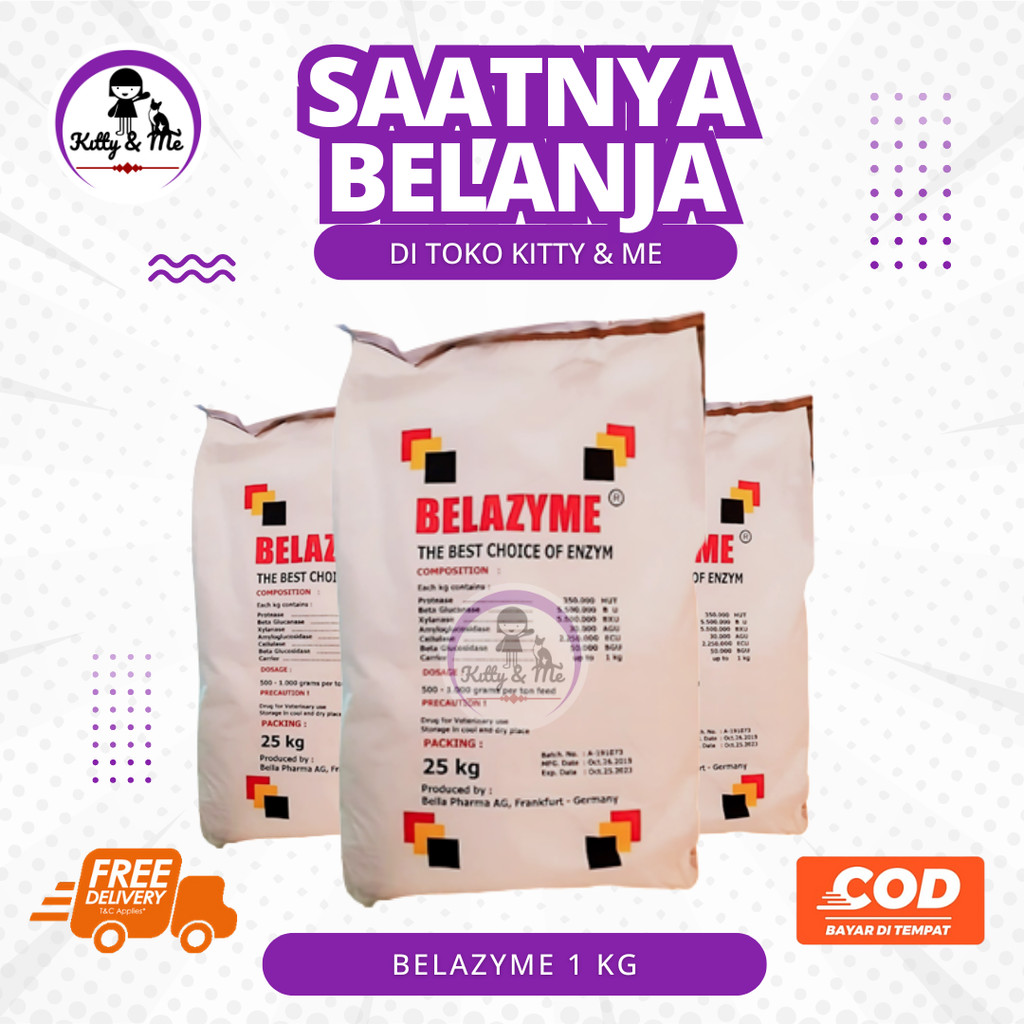 BELAZYME 1 KG - Suplemen enzim ternak - Enzim Unggas - Enzim Ayam - Enzim Bebek - seperti NATUZYME
