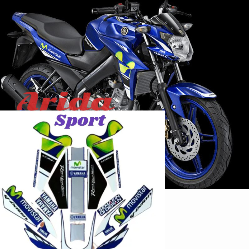 Striping sticker lis body yamaha new vixion advance nva 2015 2016 movistar biru stiker motor vixion 