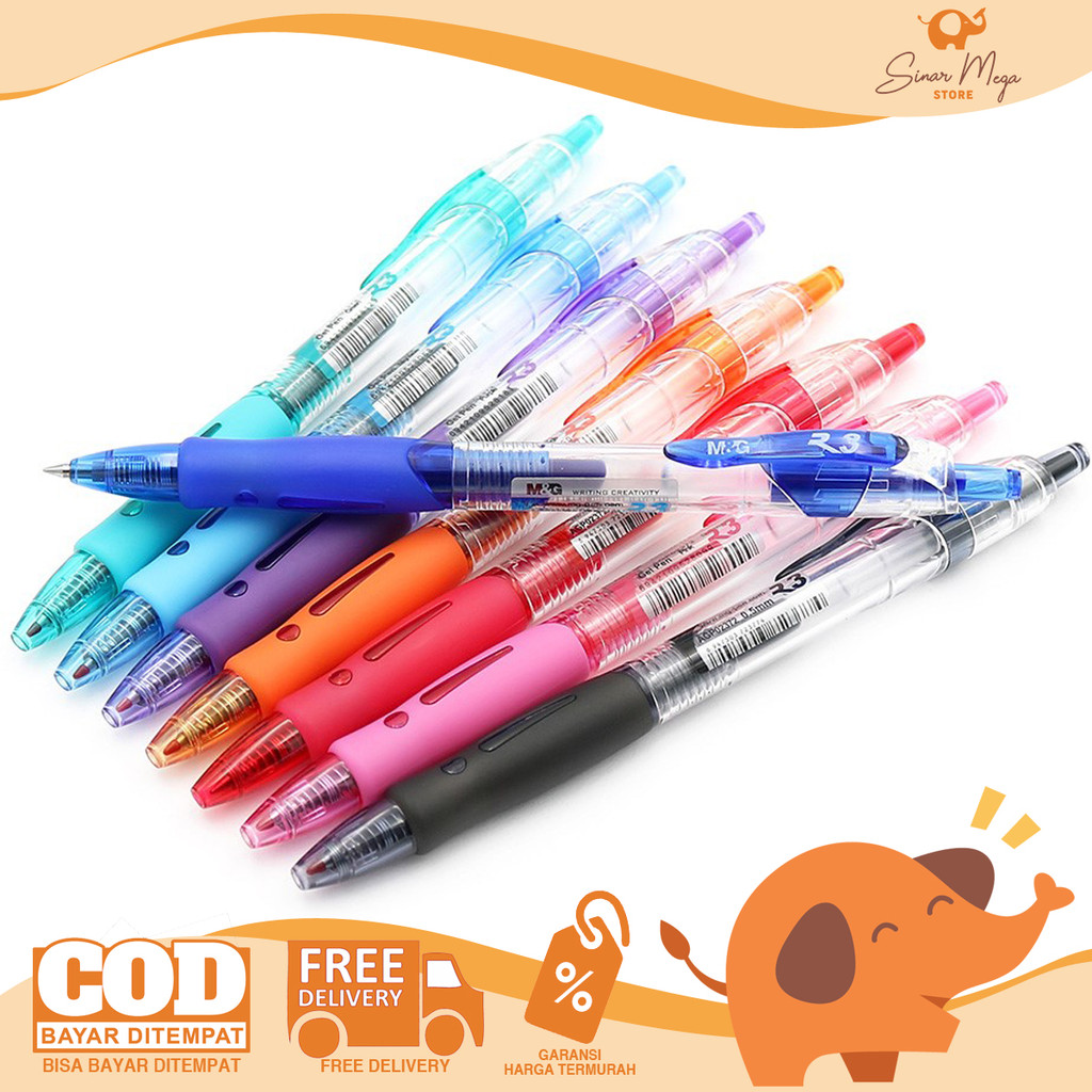 

M&G Retractable Gel Pen AGP02372 0.5mm - Pulpen Jel Cetek Warna SATUAN Murah