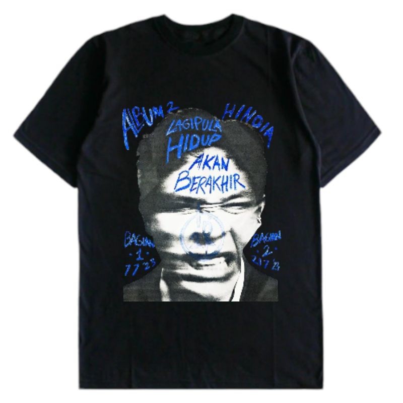 Kaos Band | Baskara Putra/Hindia - Poster Album 2 Lagi Pula Hidup Akan Berakhir | Bahan Cotton Combe
