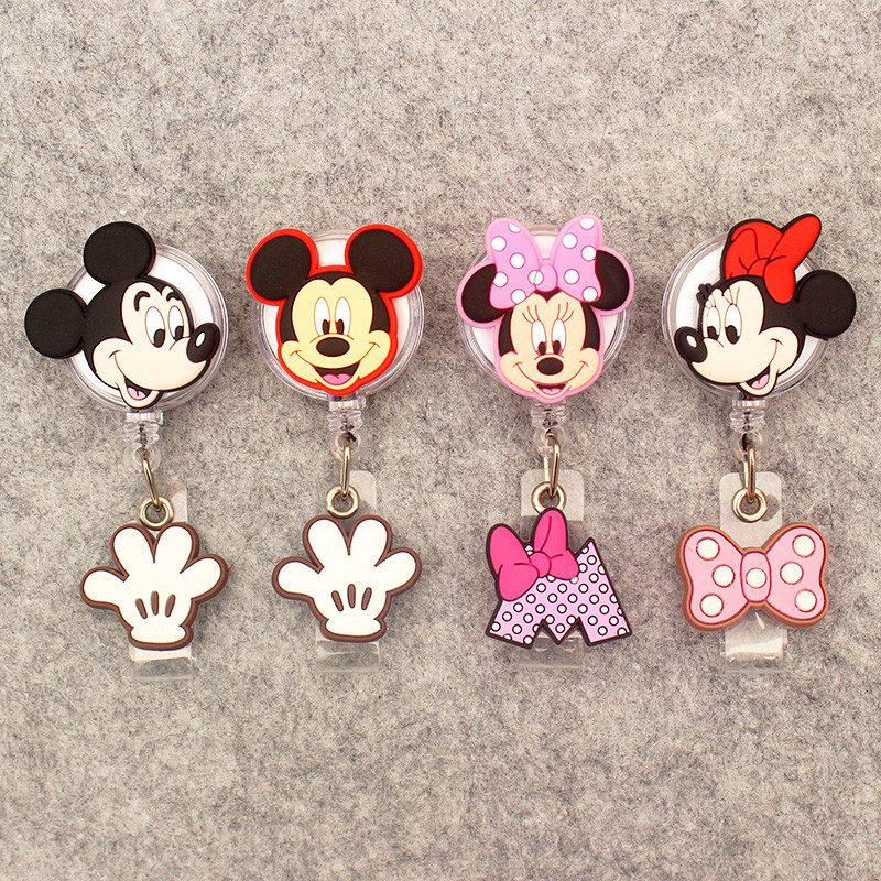 

Double Head Style Mouse Girl Boy Retractable Badge Reel Nurse Doctor Card Holder Office Hospital Supplies Card Accessories