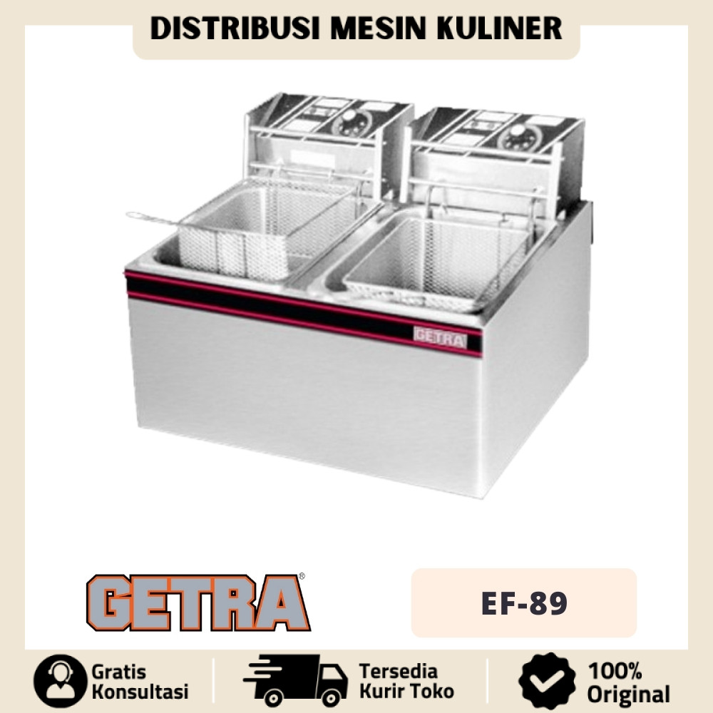 DEEP FRYER LISTRIK 2 TANK GETRA EF-89 PENGGORENGAN AYAM KENTANG FRIED CHICKEN ORIGINAL