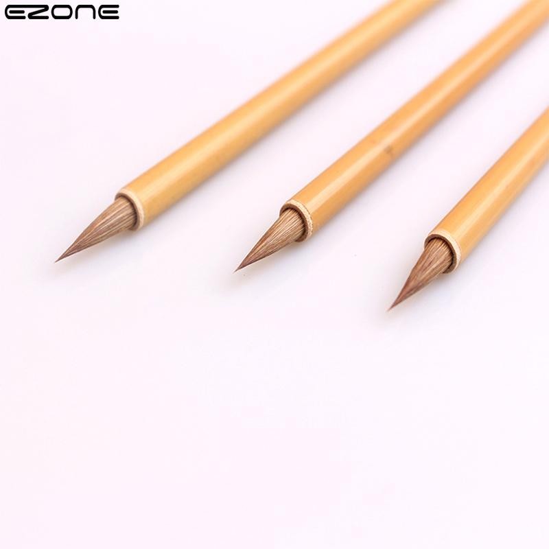 

EZONE 1/3PCS Hook Line Pen Bamboo Penholder Detail Painting Watercolor Painting Writing Brush Art Supplies Chinese Calligraphy