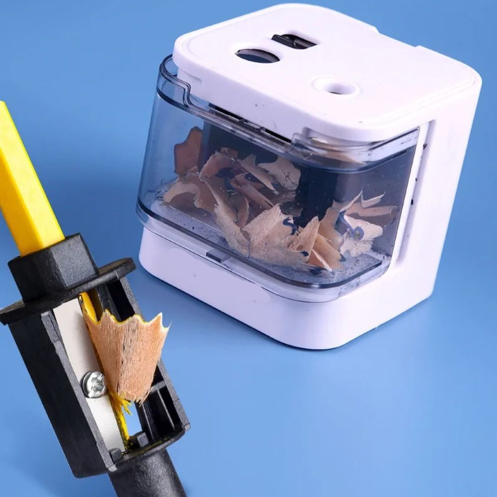 

Electric Pencil Sharpener with USB & Battery Dual Modes Double Hole Safe Cover Back to School Supplies for Kids Papeleria