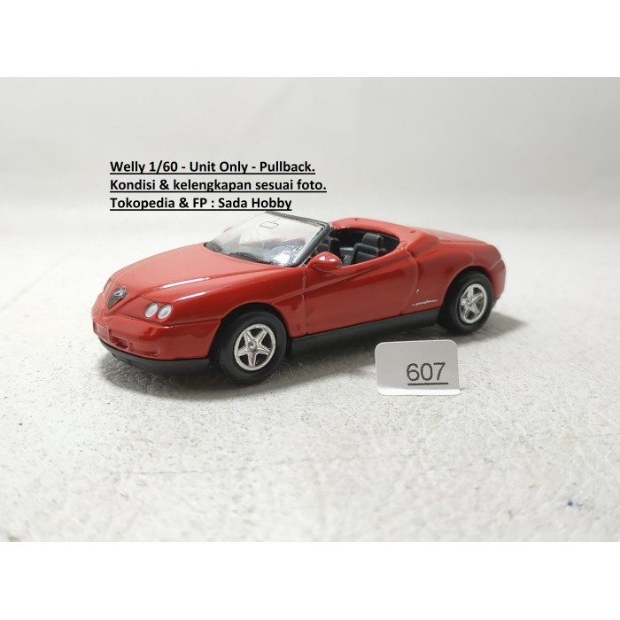 Diecast Welly Alfa Romeo Spider Merah Pullback Unit Only