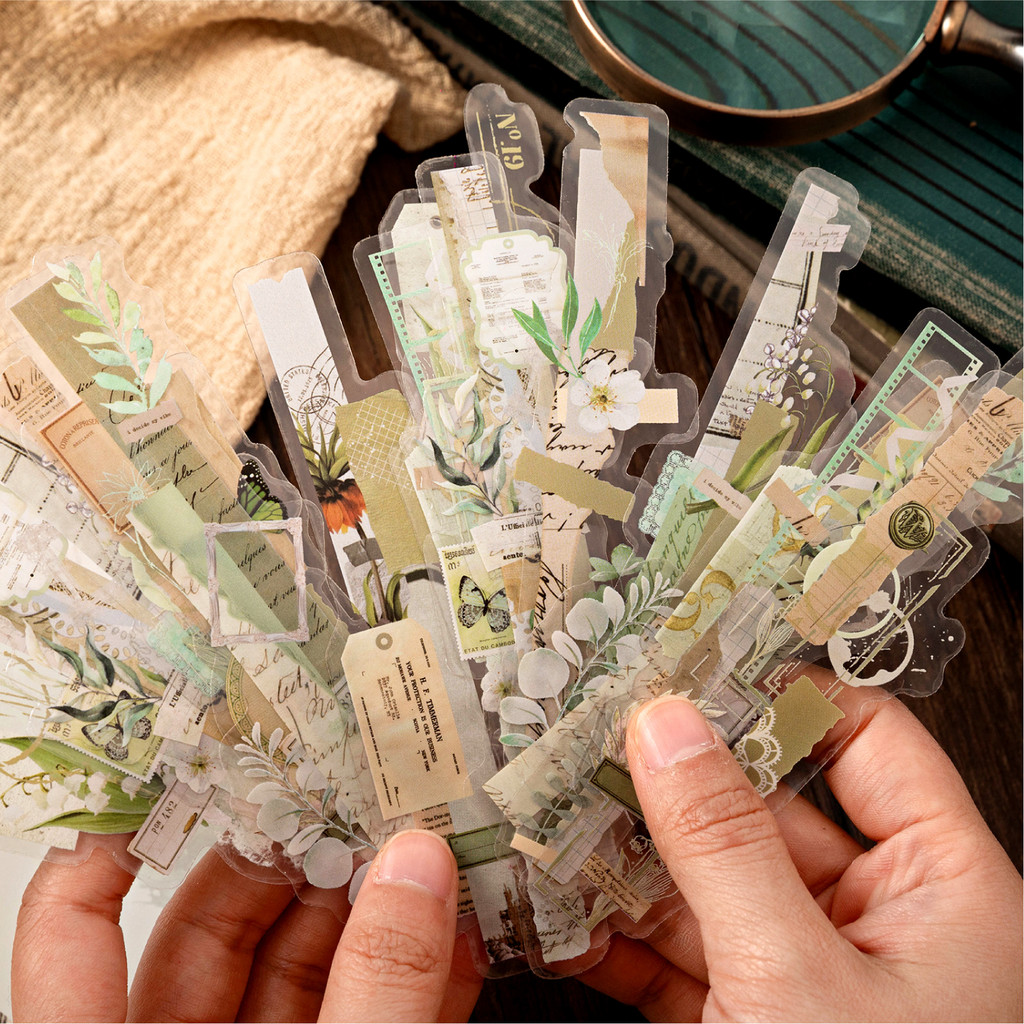

JIANQI 20 pcs Vintage Long strip Stickers pack Decorative Scrapbooking Diary Album hand made junk journal supplies