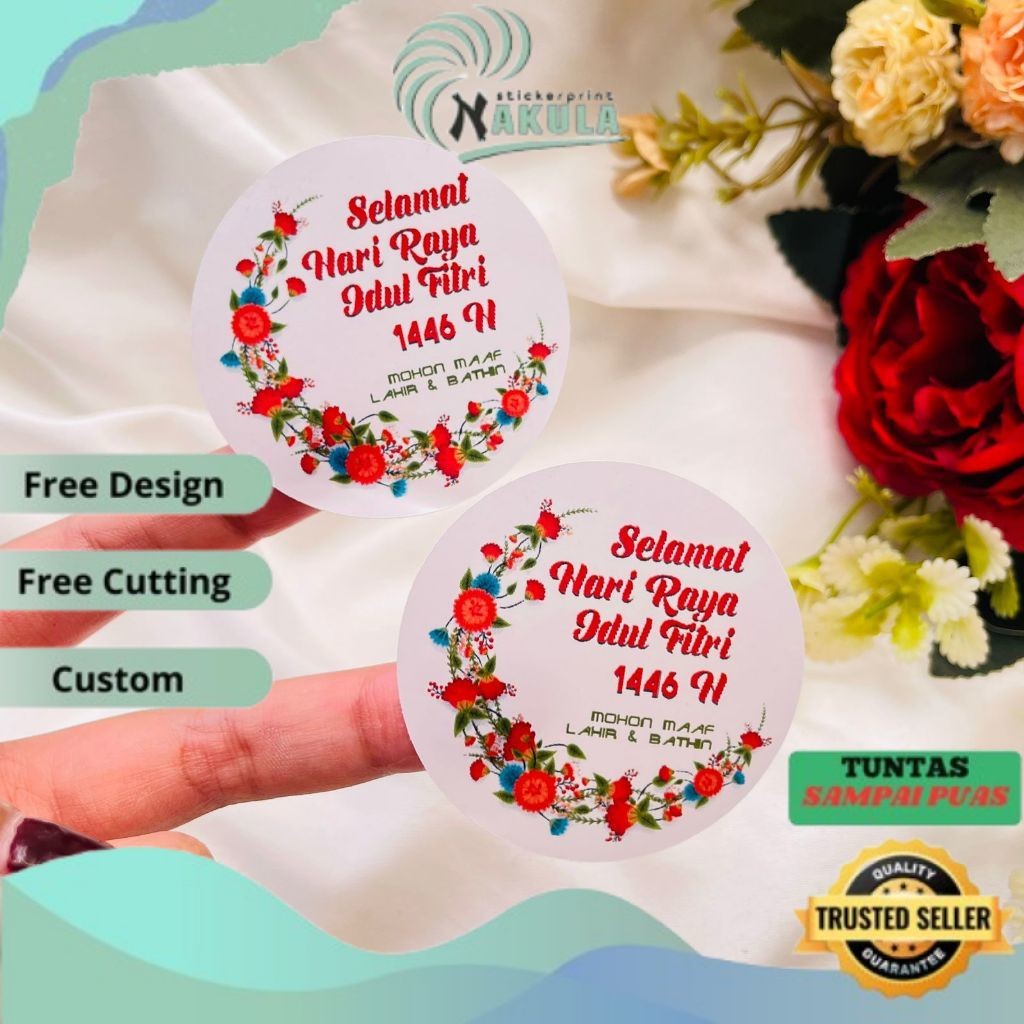 

NKL 9-15 Sticker Toples Hampers Ramadhan Sticker Label Selamat Hari Raya Idul Fitri Bandung