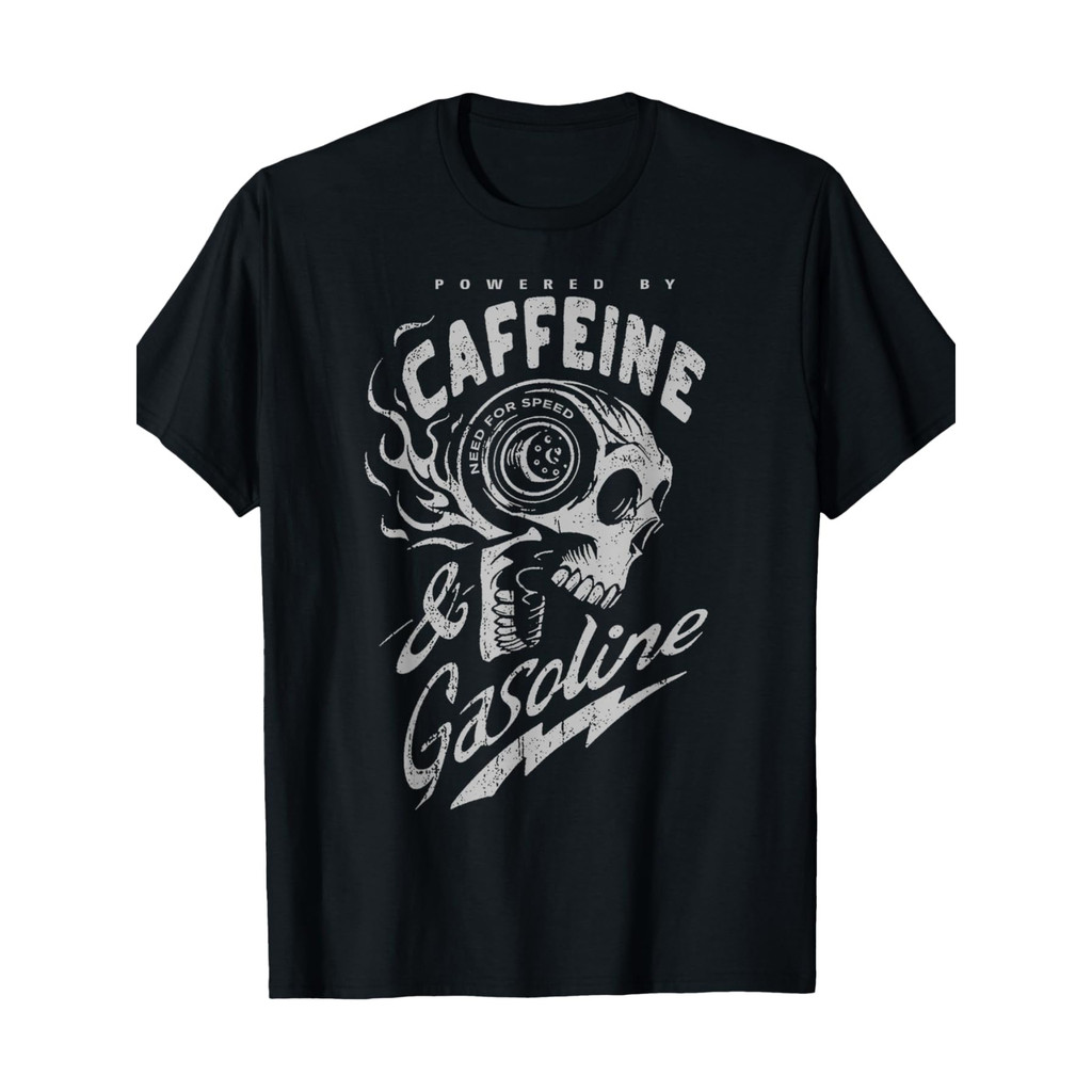 Powered By Caffeine And Gasoline T-Shirt-220g 100% Cotton