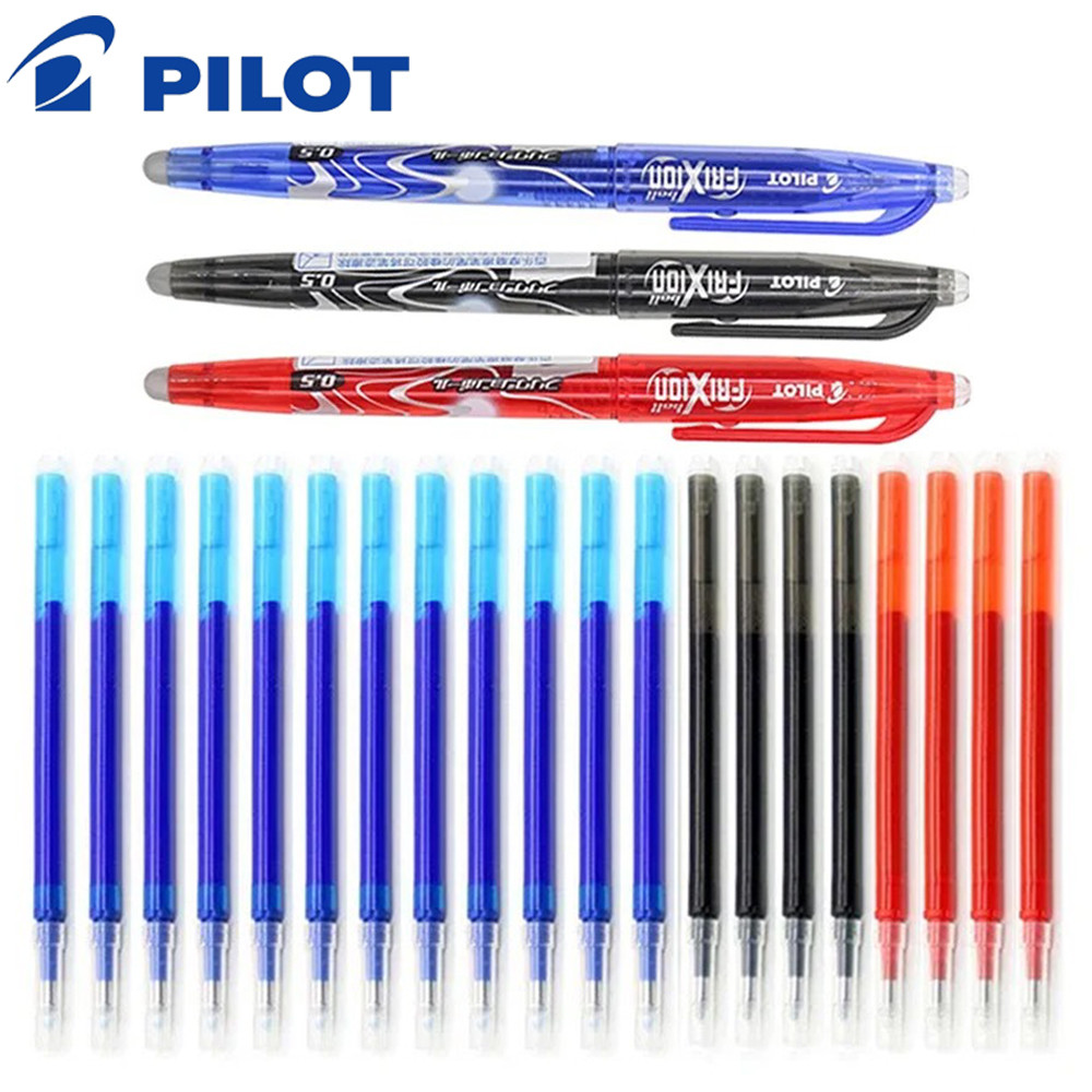 

Pilot Frixion Erasable Gel Pen Set 0.5mm Blue/black/red Replaceable Refills Student Writing School Supplies Office Accessories