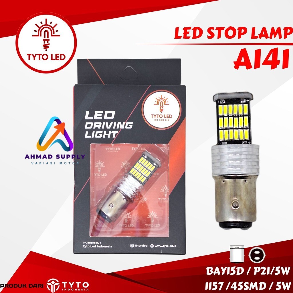 TYTO A141 Lampu Led Stop Lamp Motor Soket 1157 BAY15D 5Watt 45SMD Dc Canbus