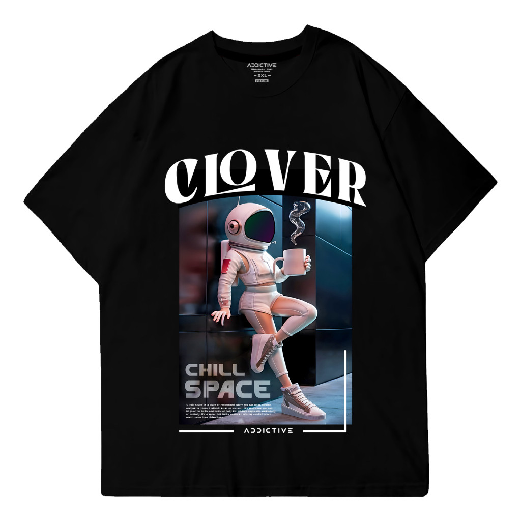 Addictive Premium Oversize T-Shirt - Clover, Kaos Atasan Pakaian Cotton Combed