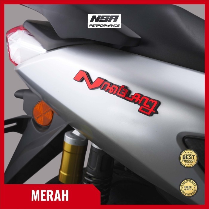 EMBLEM NMAX AKSARA JAWA NMAX EMBLEM MOTOR BUKAN STIKER TULISAN NMAX - Merah