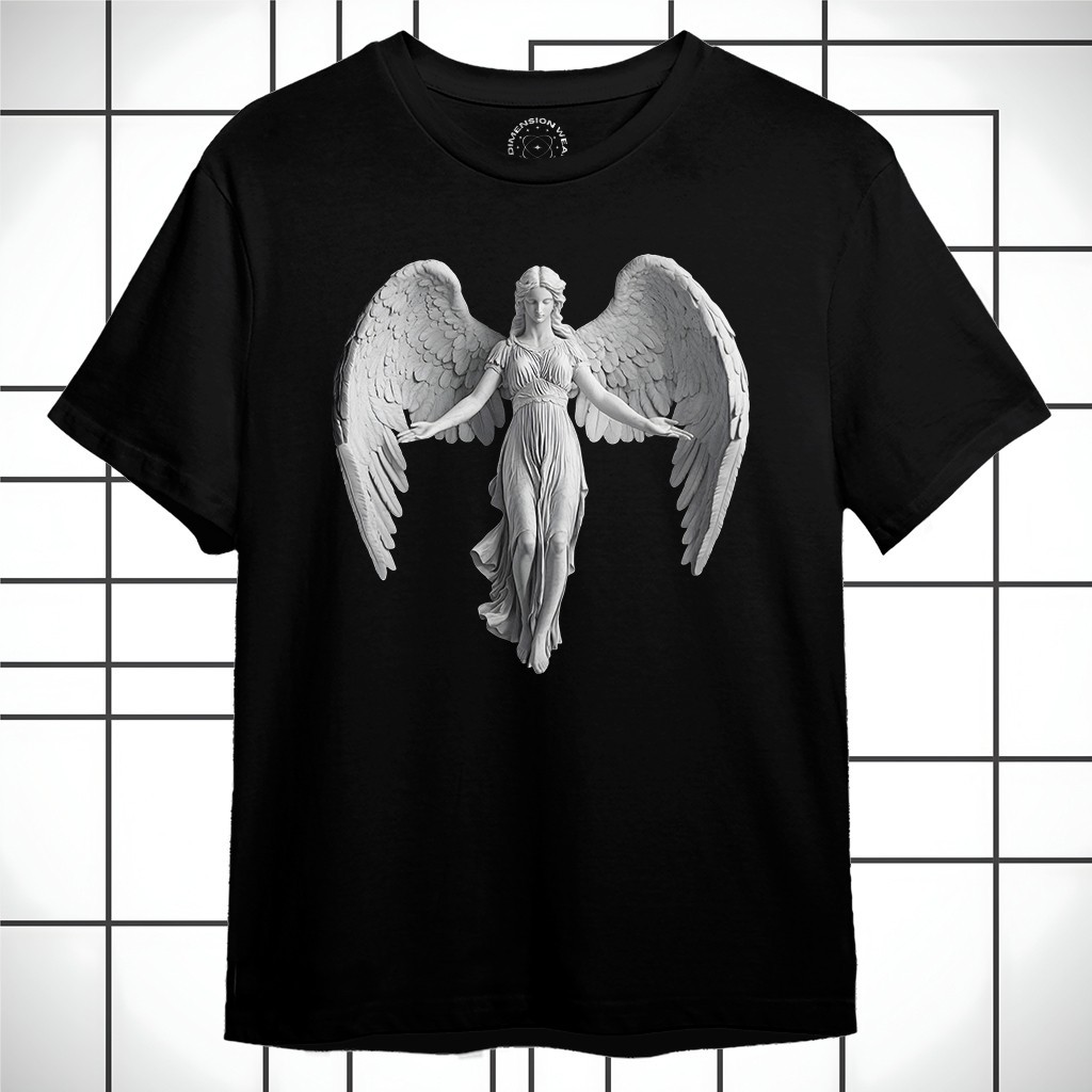 3DimensionWear - Kaos Distro Premium Original 3D Flying Winged Angel Statue - DT0975