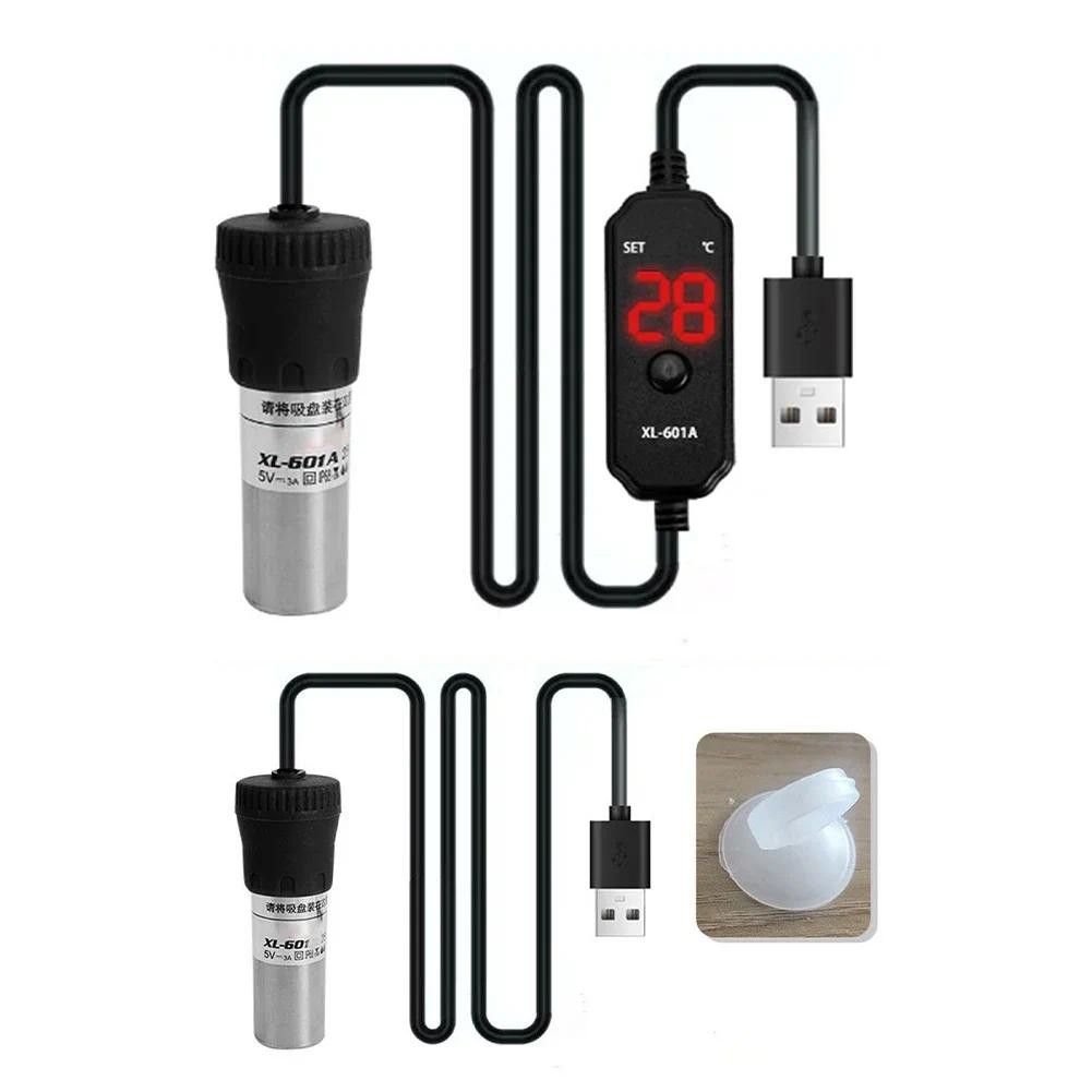 

Aquarium Heater Adjustable Submersible Fish Tank Heater 20W/25W Digital Display External Temperature Controller 18-34°C USB Mini