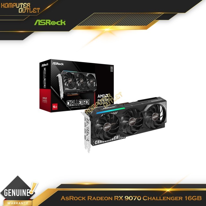 AsRock Radeon RX 9070 Challenger 16GB GDDR6 256Bit VGA | RX9070 CL 16G | RX9070 | RX9070CL16G | RX90