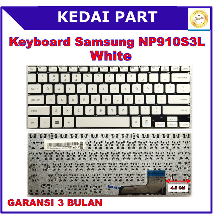 Keyboard Samsung NP910S3L 915S3L 910S3K 915S3k BA59-03983L White
