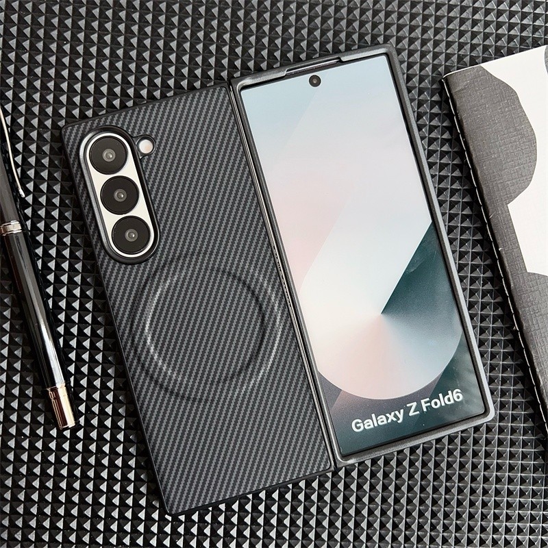 Samsung Z Lipat 3 4 5 6 Kasus Ponsel Lipat Layar Lipat Kasus Perlindungan Serat Karbon Magnetik Kasu