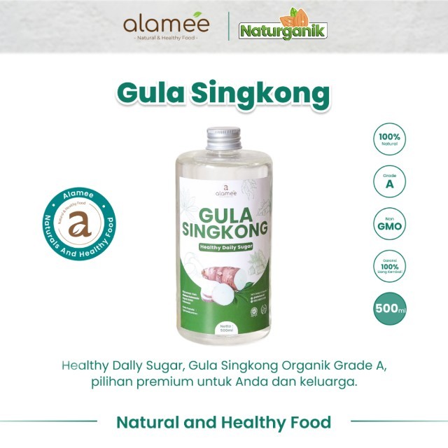 

ALAMEE Gula Singkong Organik Rendah Kalori Cair Sweetener Fructose Gluten Free 500ml Naturganik
