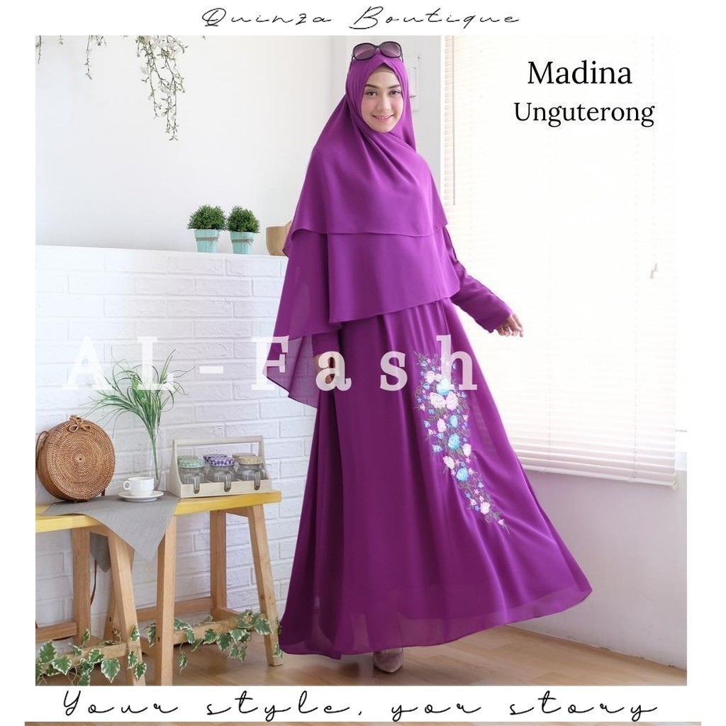Quinza Boutique -  GAMIS MADINA SET KHIMAR - gamis - gamis muslim - gamis set - gamis wanita - gamis
