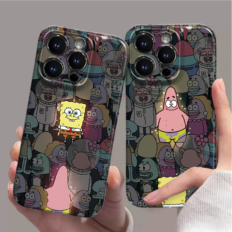 Couple Kartun Spongebob Patrick Star hard Case iphone 11 Casing iphone 15 Case iphone xr Iphone 6s C