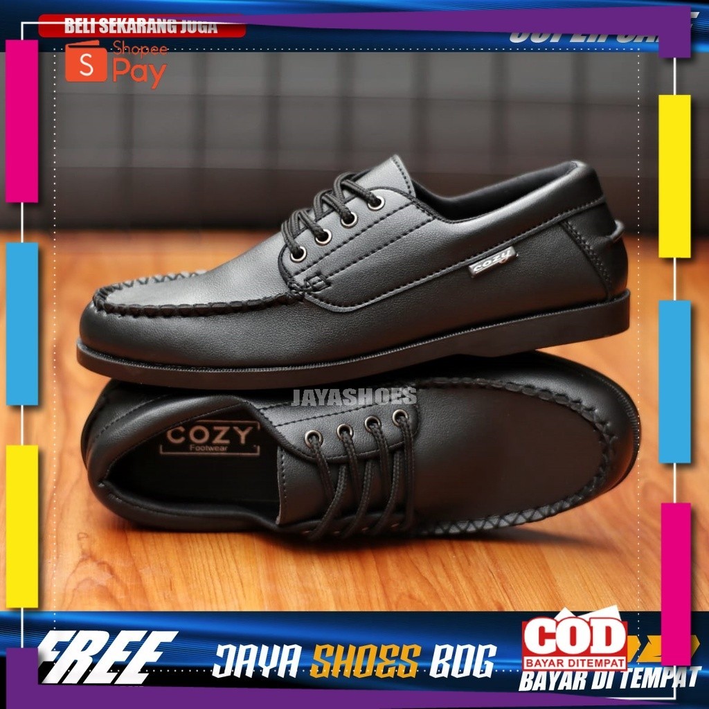 UKURAN SIZE 37 38 39 40 41 42 43 44 45 / Sepatu Formal Pantofel Pria Hitam Tali Kerja Kantor Kuliah 